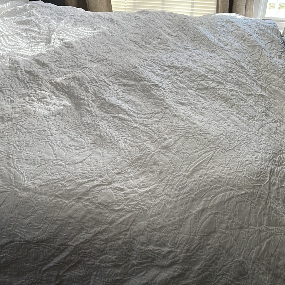 Pottery Barn white percale duvet cover King size - Picture 5 of 12